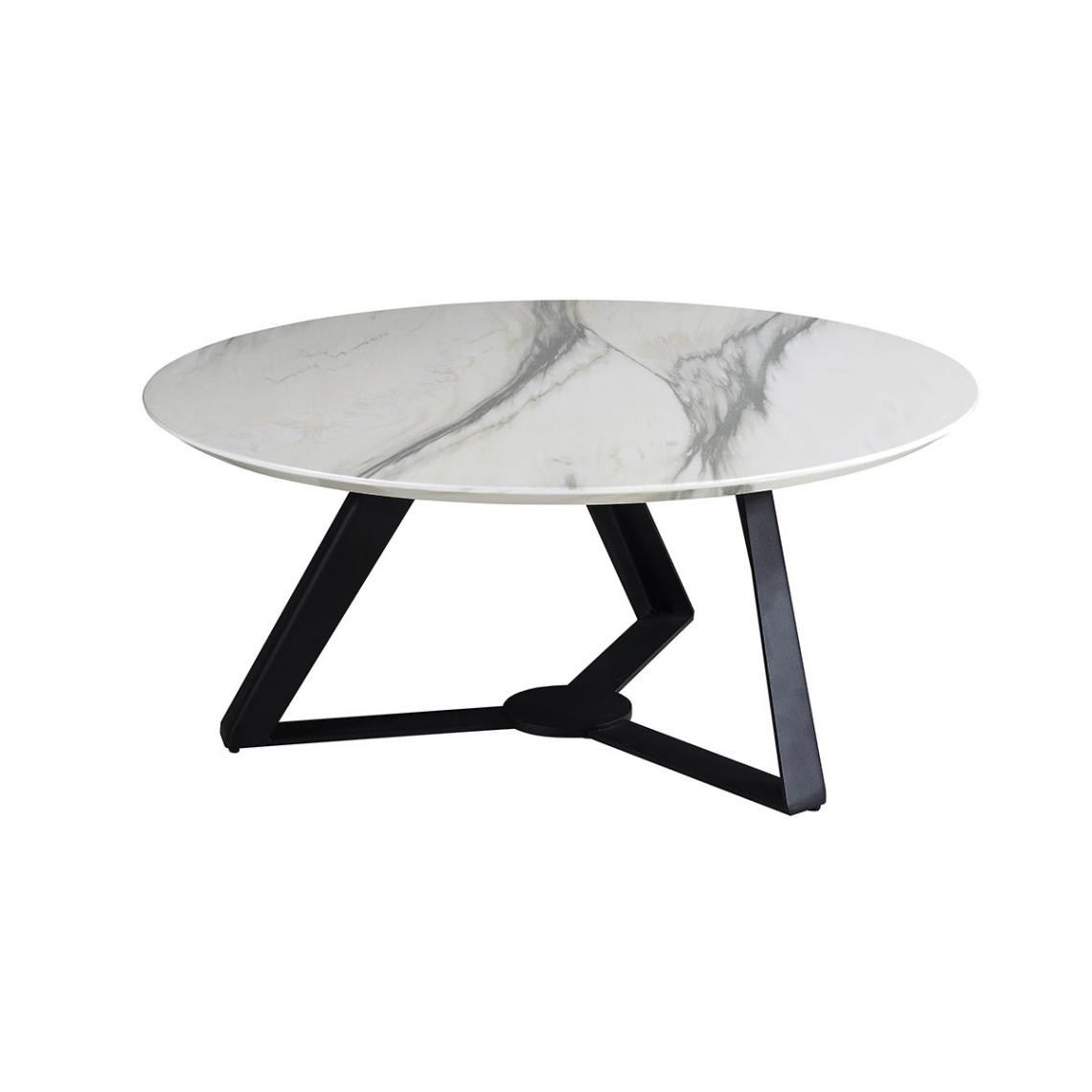 La Maison Du Canapé - Table basse ORKID - Effet marbre - Blanc - Tables basses