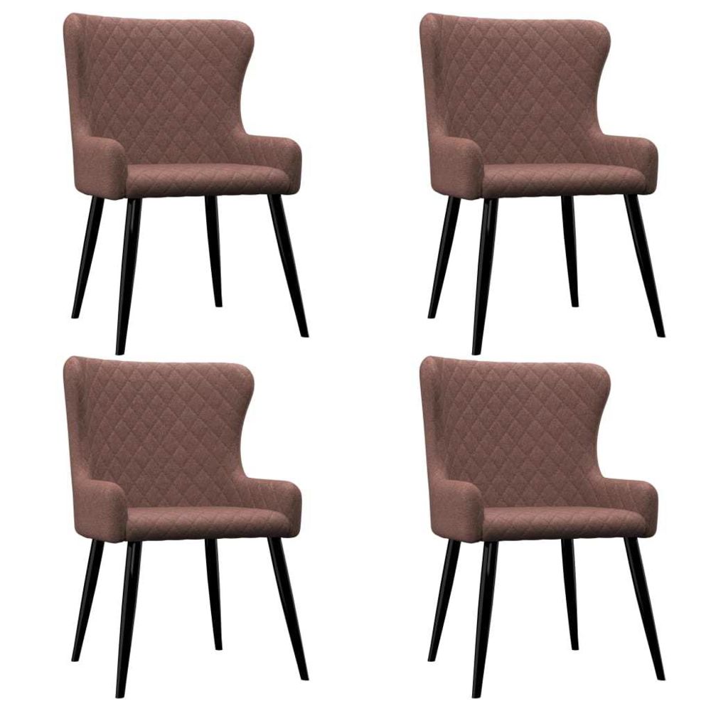 marque generique - Superbe Fauteuils et chaises selection Bratislava Chaises de salle à manger 4 pcs Marron Tissu - Chaises
