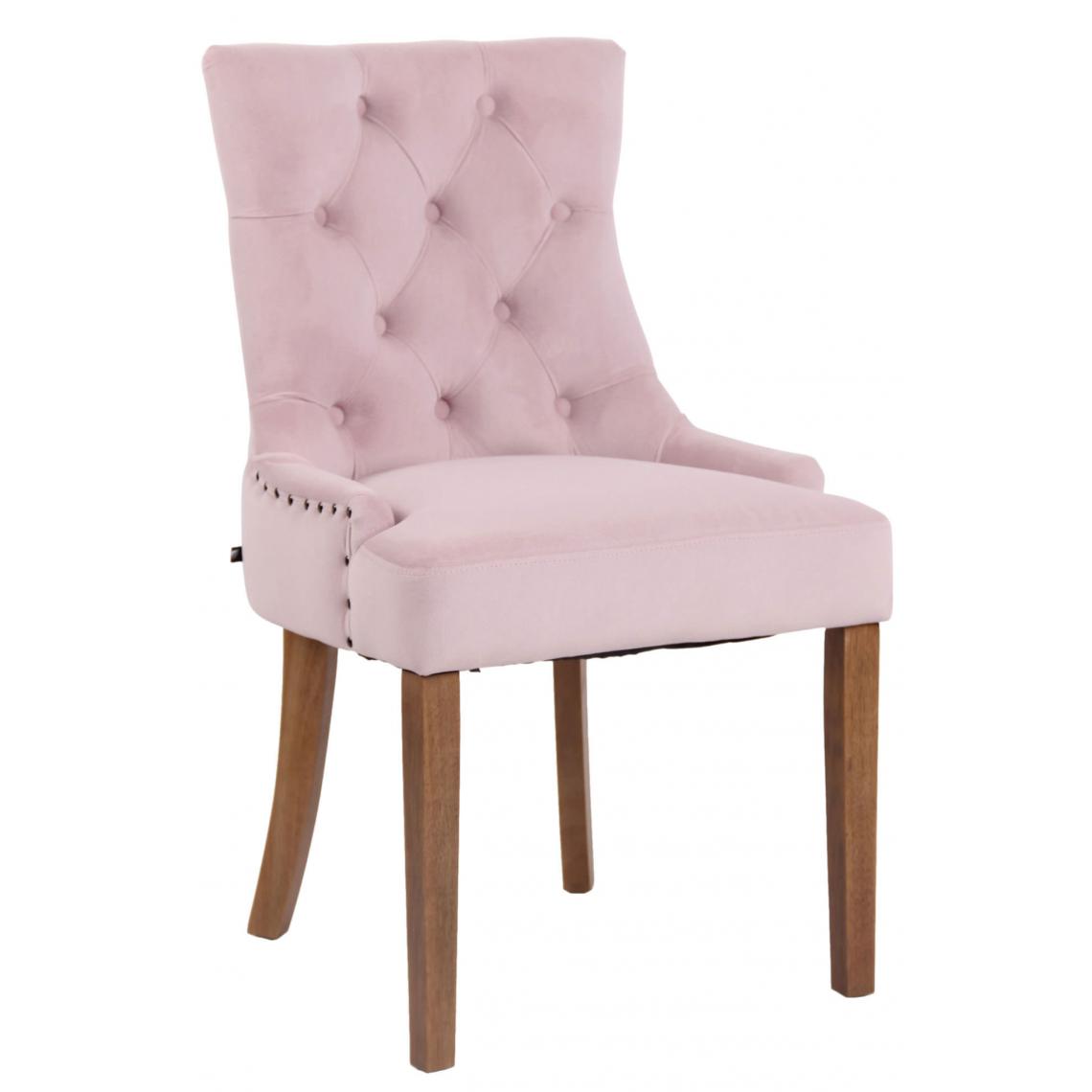 Icaverne - Magnifique Chaise de salle à manger ligne Athènes velours antique-clair couleur rose - Chaises