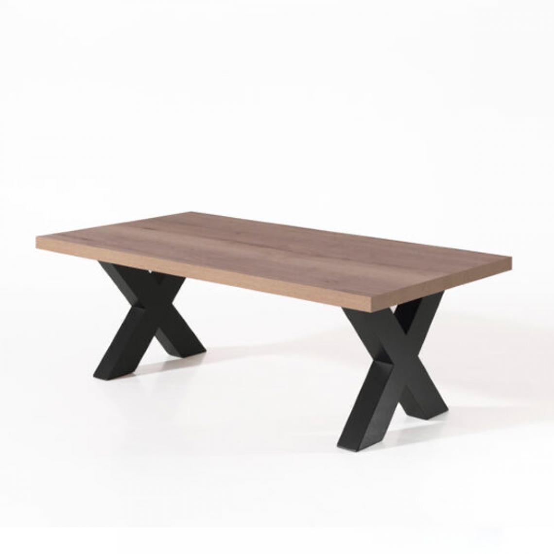 Nouvomeuble - Table basse industrielle couleur chêne SPLEEN - Tables basses