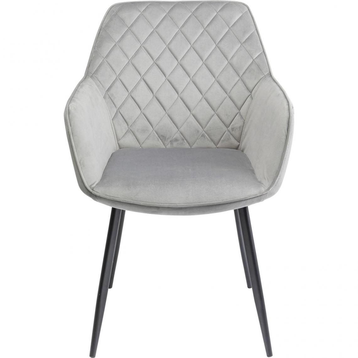 Karedesign - Chaise avec accoudoirs Kayla velours gris Kare Design - Chaises