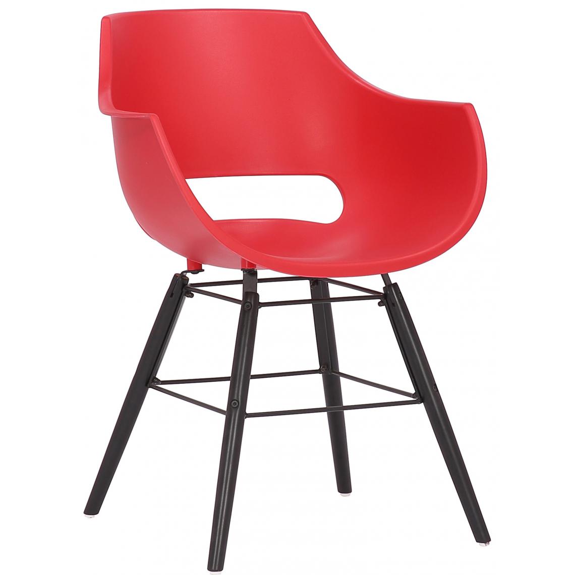 Icaverne - Admirable Chaise serie Helsinki plastique noir couleur rouge - Chaises
