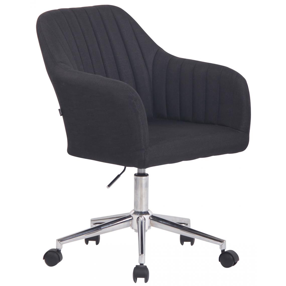 Pegane - Chaise de bureau coloris noir en tissu - Hauteur 85 - 95 x Profondeur 62 x Longueur 58 cm -PEGANE- - Chaises