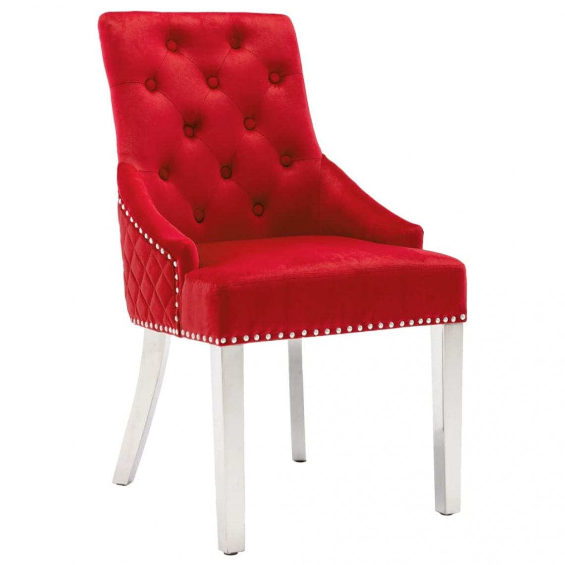 Vidaxl - vidaXL Chaise de salle à manger Rouge bordeaux Velours - Chaises