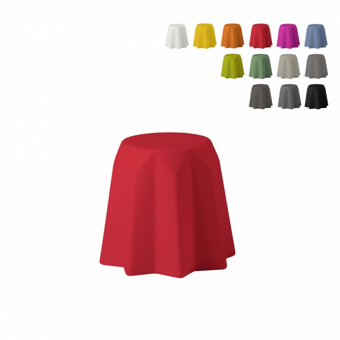 Slide - Tabouret bas polyéthylène au design moderne extravagant Slide Pandoro, Couleur: Rouge - Tabourets