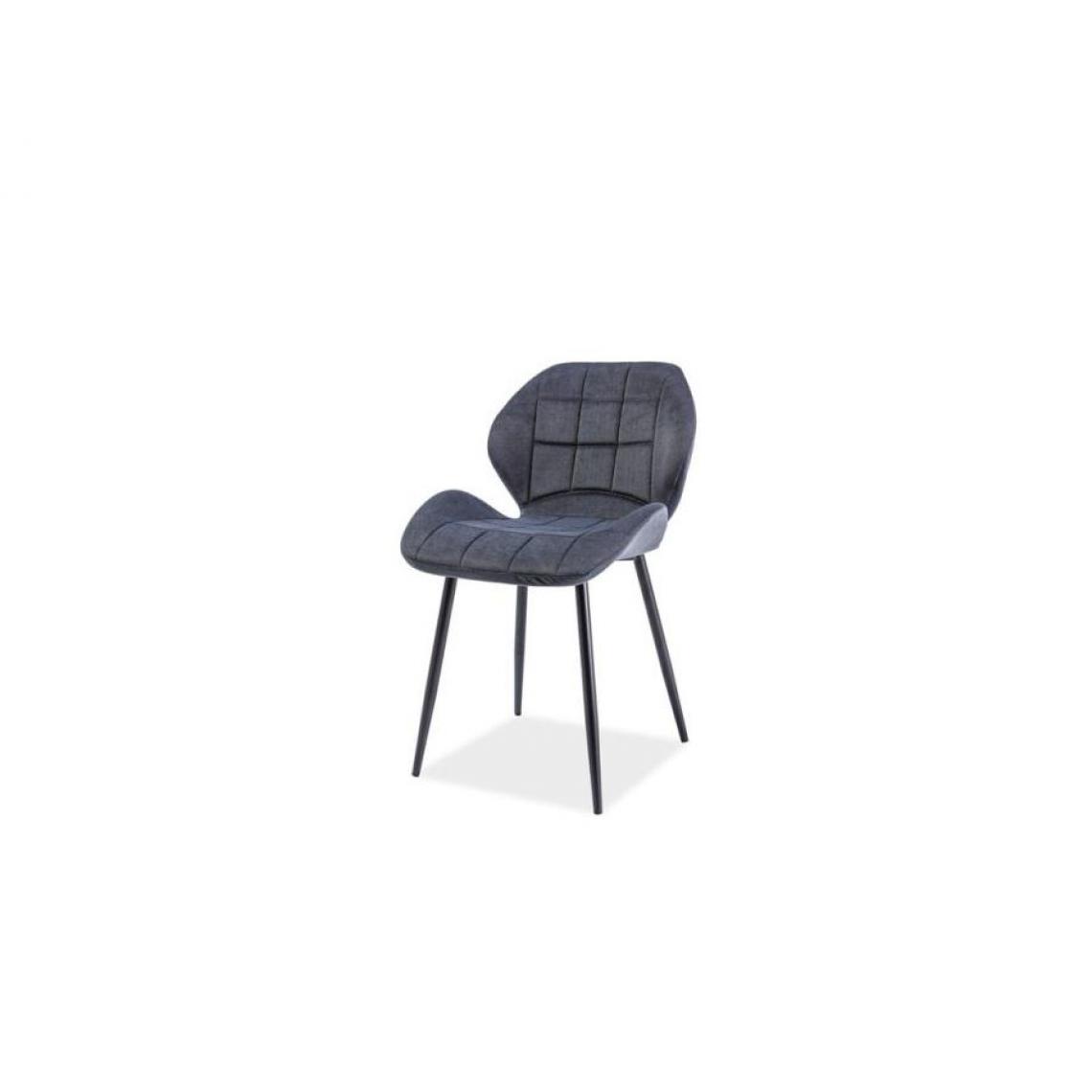 Hucoco - AKASIA | Chaise rembourré style loft | Dimensions 81x51x39cm | Rembourrage en tissu | Chaise salle à manger salon bureau - Gris - Chaises