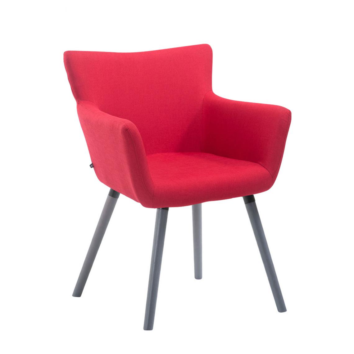Icaverne - Superbe Chaise visiteur tissu selection Mascate gris couleur rouge - Chaises