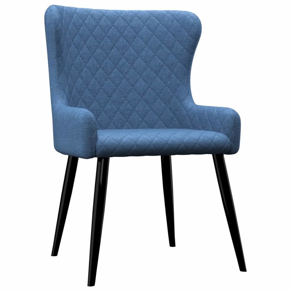 marque generique - Icaverne - Chaises de cuisine reference Chaises de salle à manger 4 pcs Bleu Tissu - Chaises