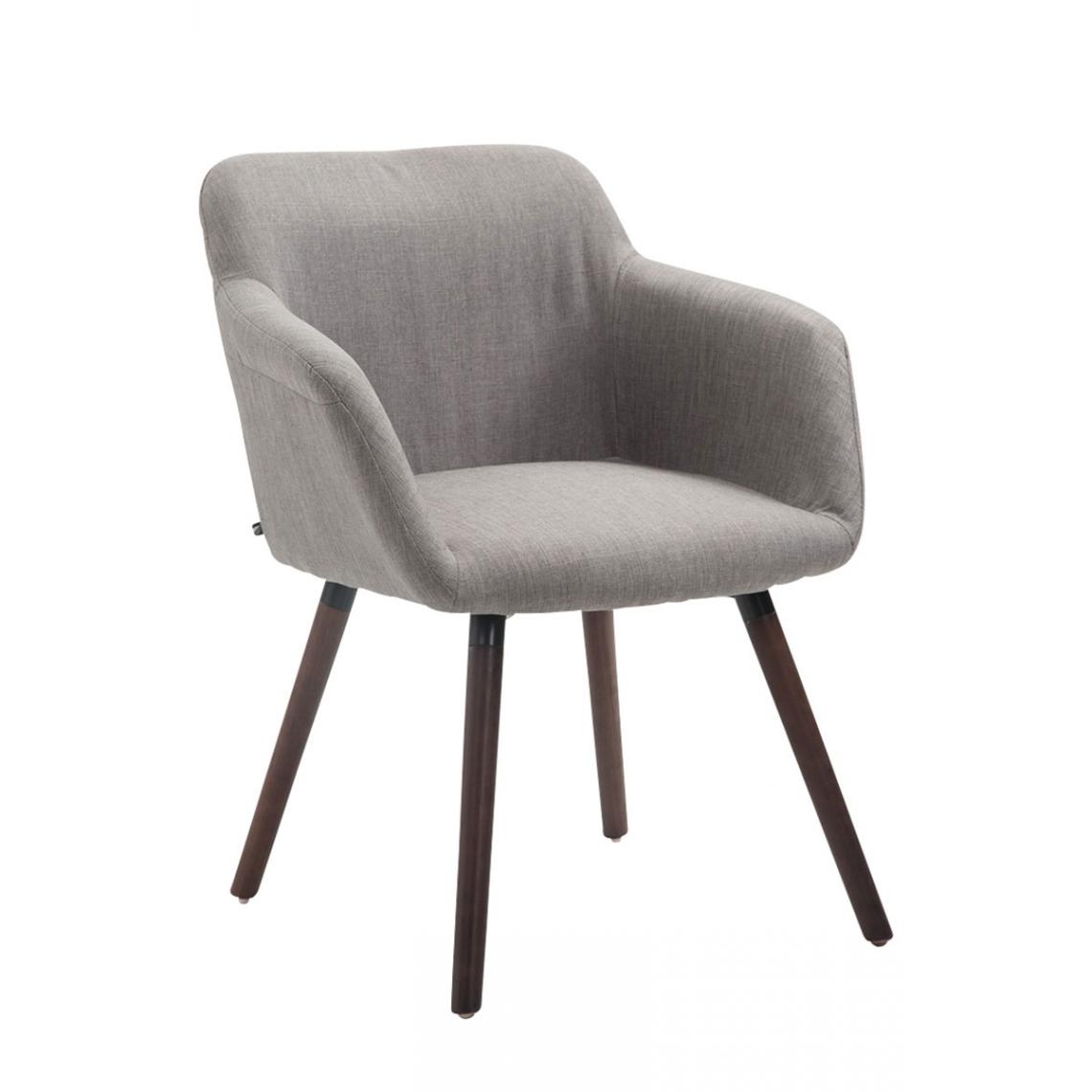 Icaverne - Moderne Chaise de salle à manger gamme Tunis tissu noyer couleur gris - Chaises