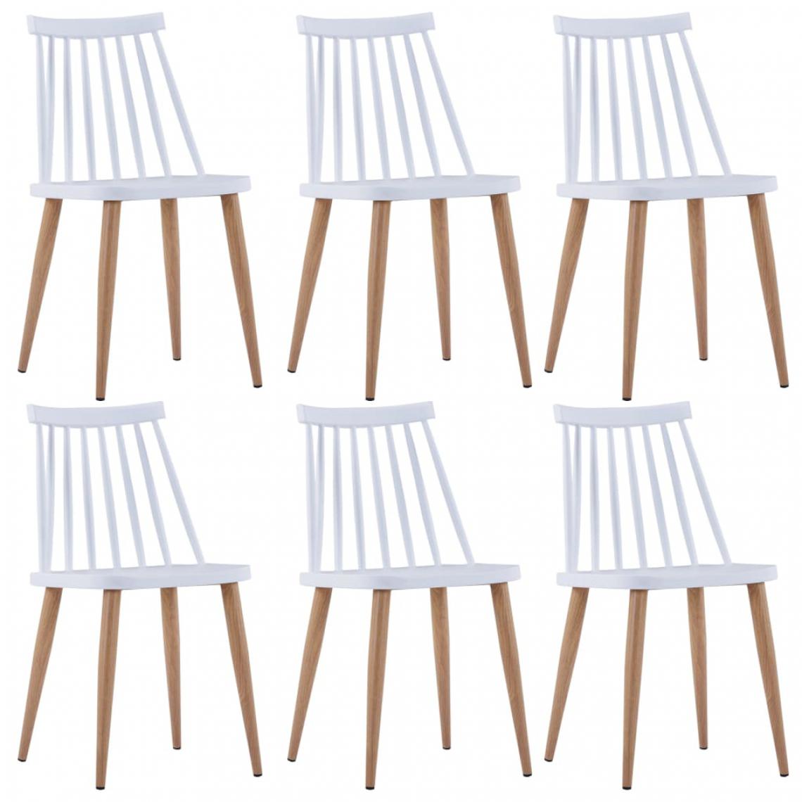 Chunhelife - Chunhelife 6 pcs Chaises de salle à manger Blanc Plastique - Chaises