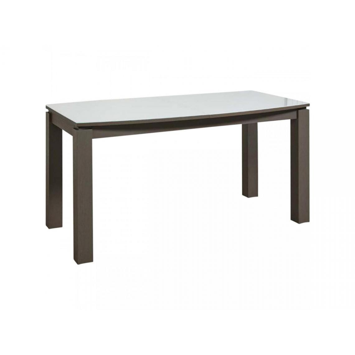 Subleem - SUBLEEM Table extensible 180/240 cm NIILO Verre Blanc et Taupe - Tables à manger