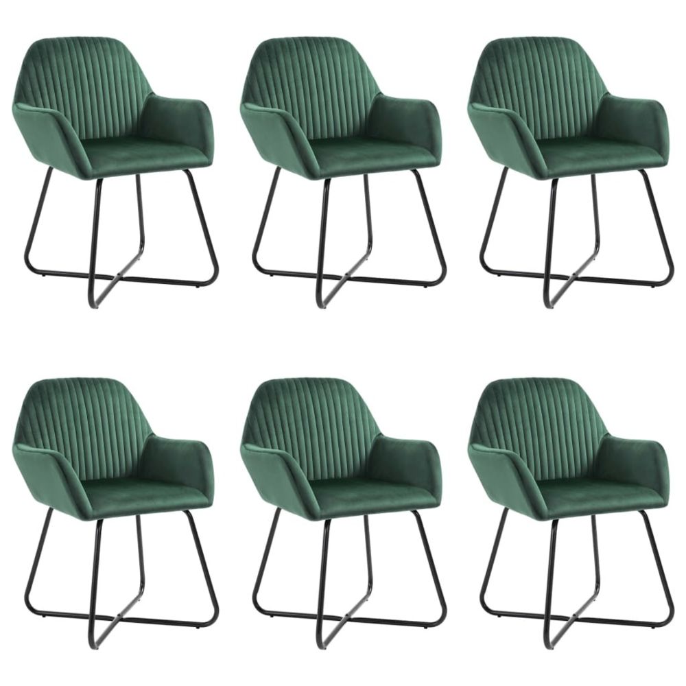 marque generique - Esthetique Fauteuils et chaises ligne Tirana Chaises de salle à manger 6 pcs Vert Velours - Chaises