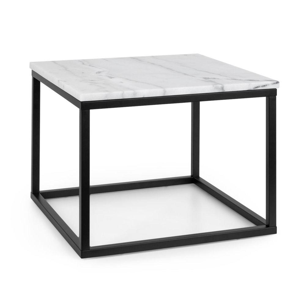 Besoa - Besoa Volos T50 Table basse pour intérieur & extérieur - 50 x 40 x 50 cm - Plateau marbre noir & blanc - Tables basses