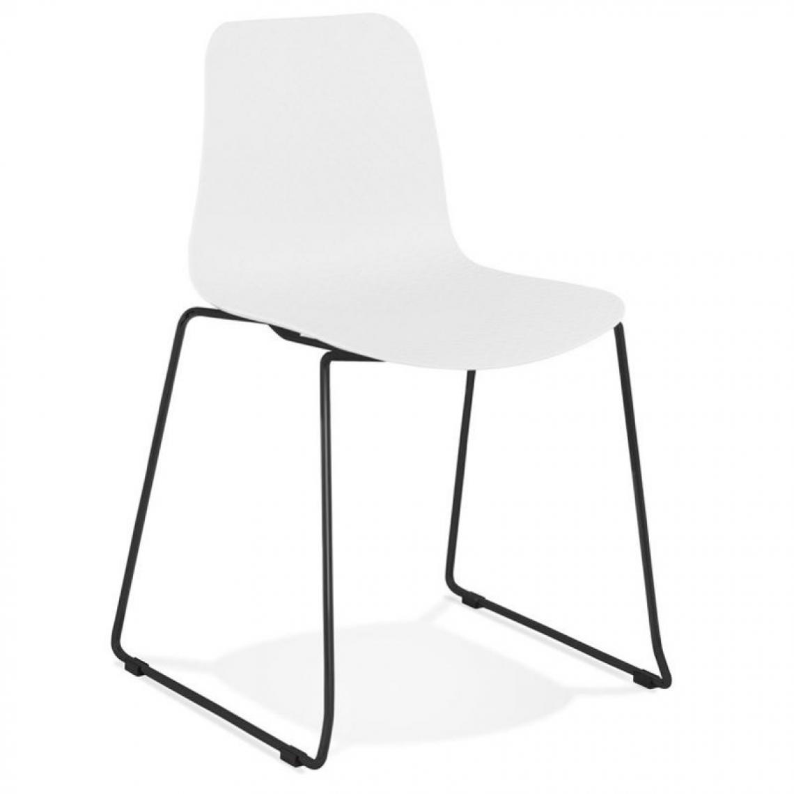 Paris Prix - Chaise Design Mandreo 82cm Blanc & Noir - Chaises