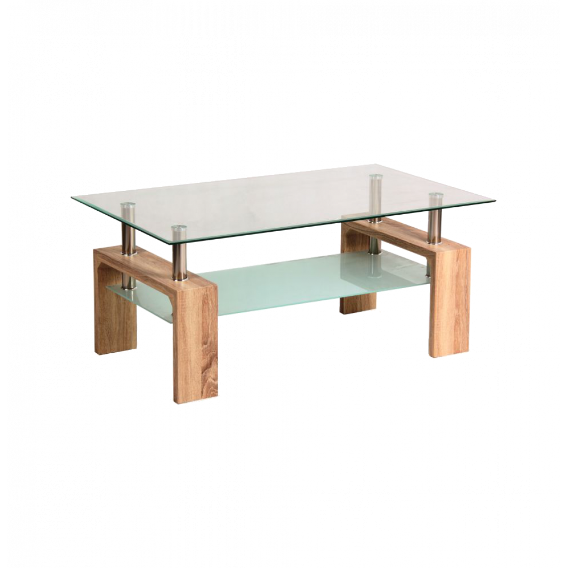 Ac-Deco - Table basse double niveau - Lisa Basic - 100 x 60 x 45 cm - Couleur chêne sonoma - Tables basses