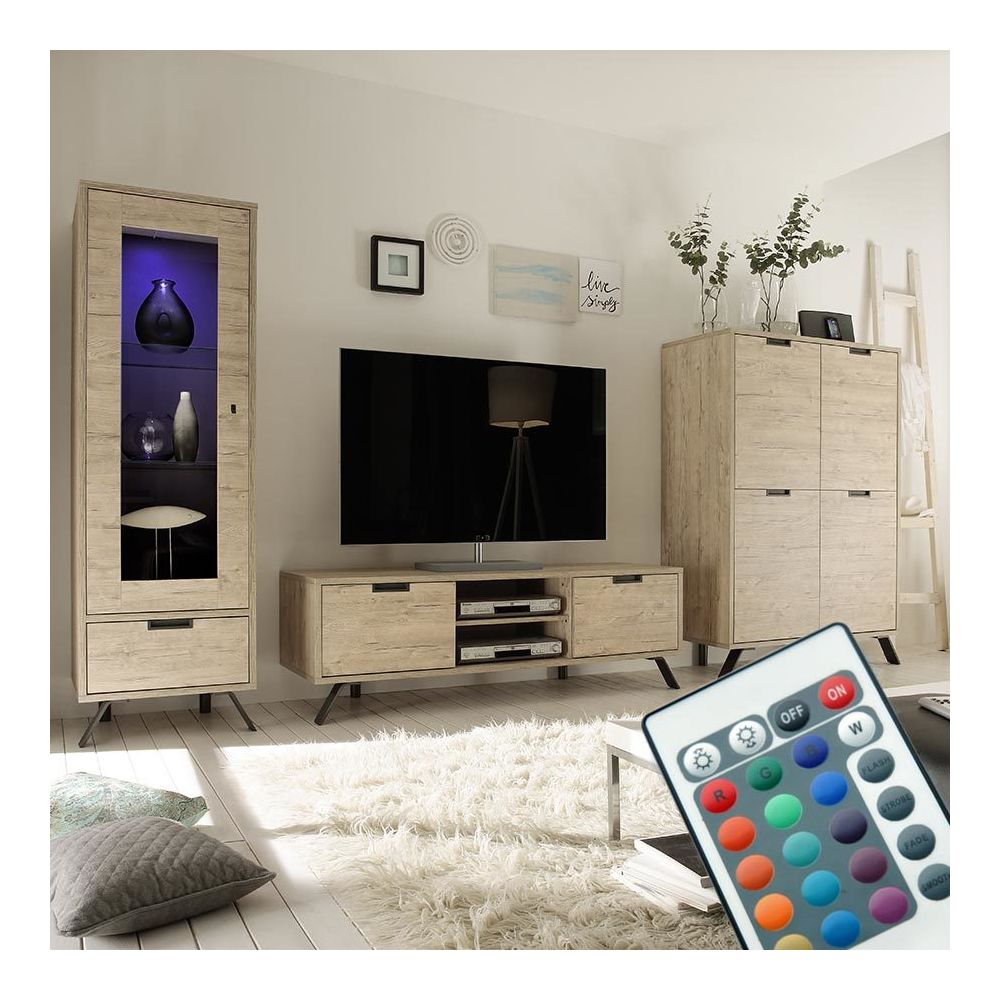Kasalinea - Ensemble meuble TV moderne PLUME - Meubles TV, Hi-Fi