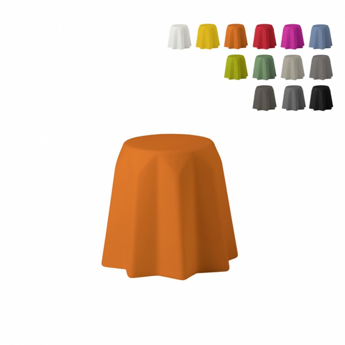 Slide - Tabouret bas polyéthylène au design moderne extravagant Slide Pandoro, Couleur: Orange - Tabourets