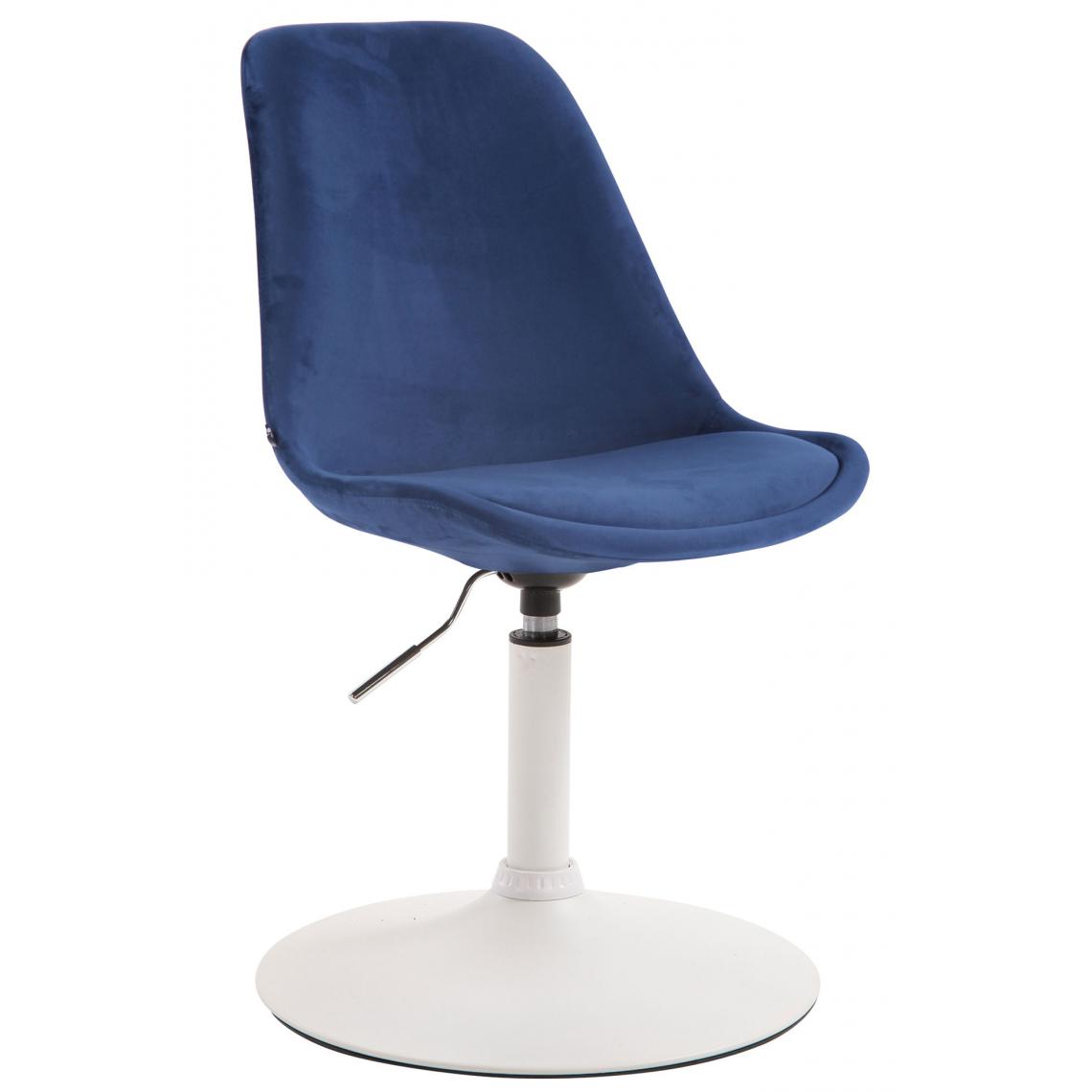 Icaverne - Contemporain Chaise de salle à manger serie Lilongwe velours blanc couleur bleu - Chaises