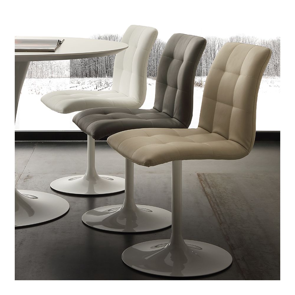 Nouvomeuble - Chaise pivotante taupe design CESARIO - Chaises