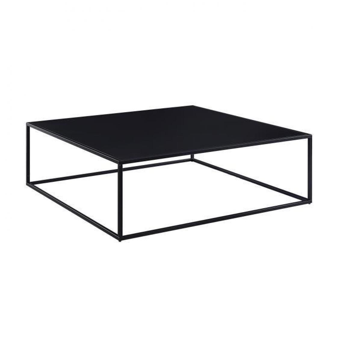 Sans Marque - Table basse en métal carrée noire Steel - Tables basses