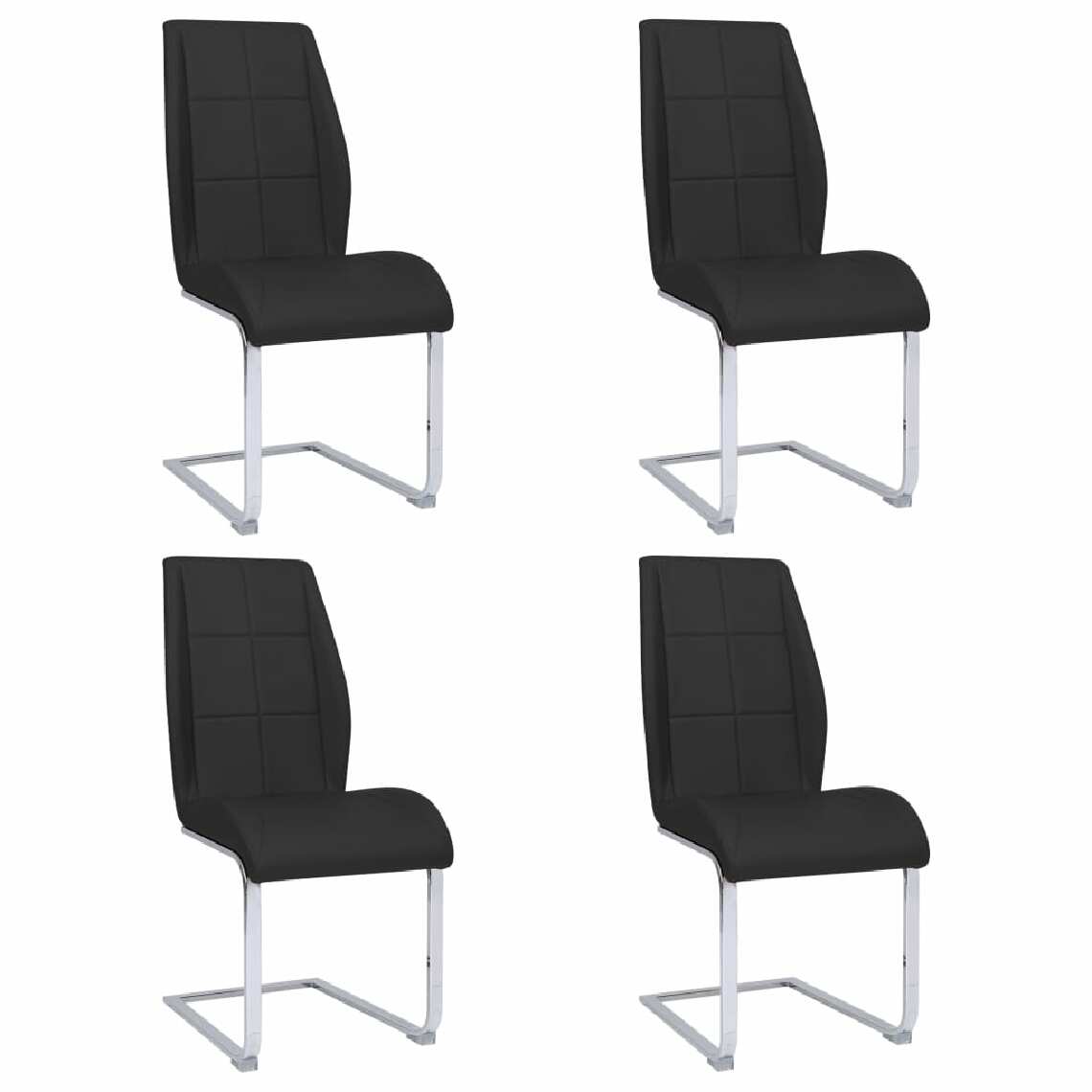 Chunhelife - Chunhelife Chaises de salle à manger cantilever 4 pcs Noir Tissu - Chaises
