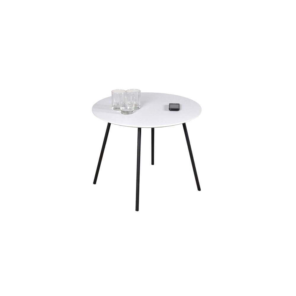 marque generique - Table basse LYRA diamètre 55cm / Chêne Blanc - Meubles TV, Hi-Fi