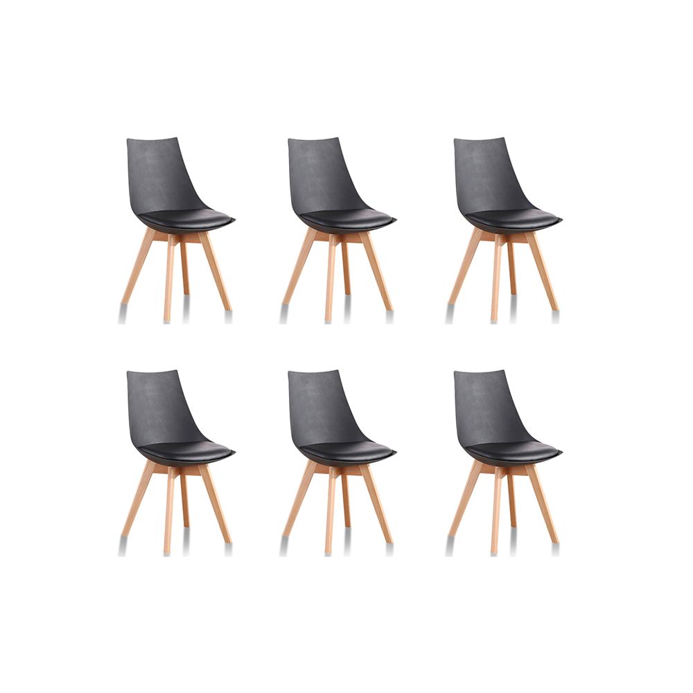 Designetsamaison - Lot de 6 chaises scandinaves noires - Prague - Chaises
