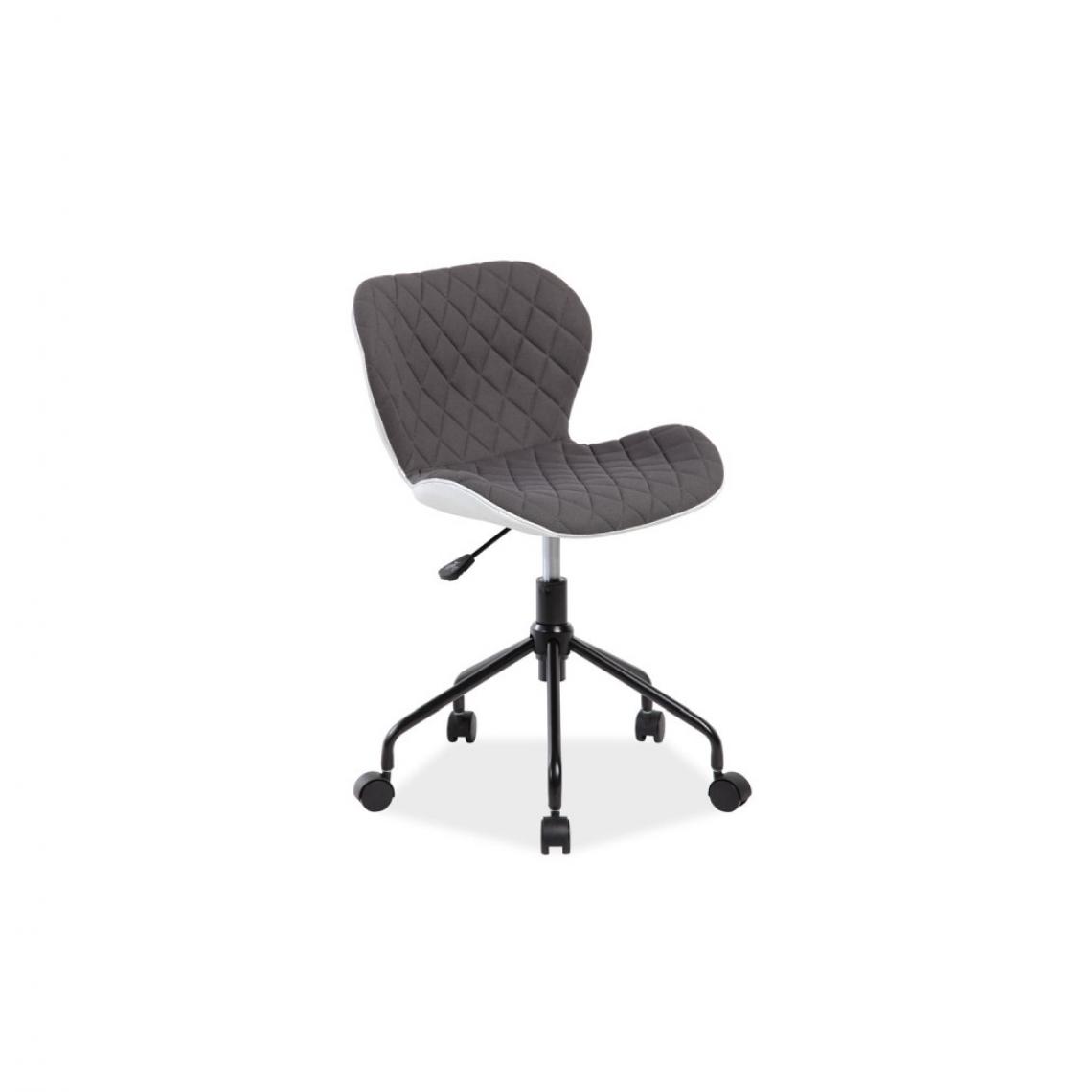 Ac-Deco - Chaise de bureau à roulettes - Rino - 50 x 37 x 77 cm - Gris - Chaises