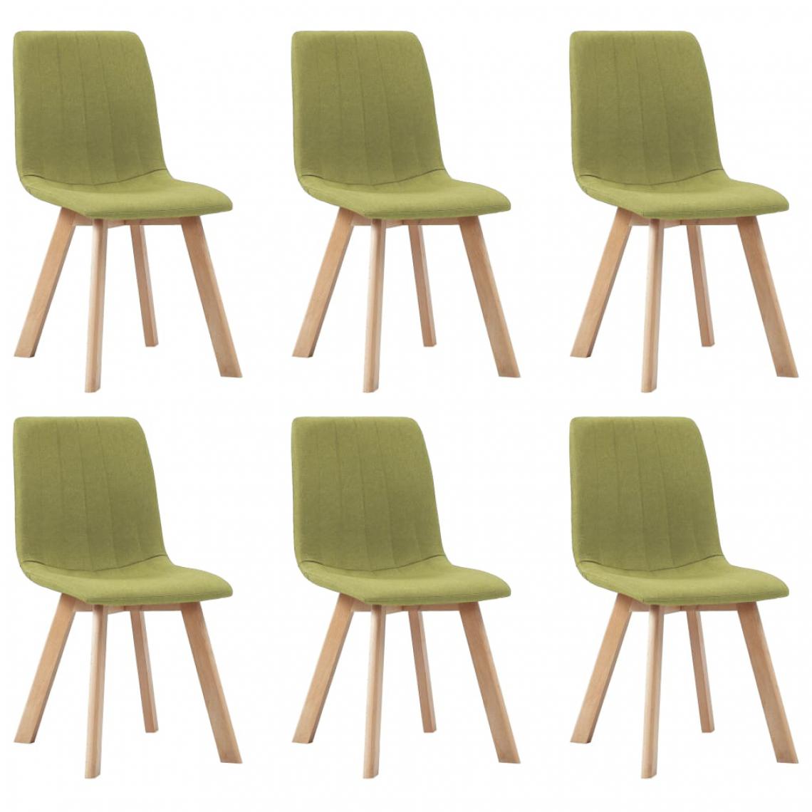 Icaverne - Distingué Fauteuils et chaises famille Athènes Chaises de salle à manger 6 pcs Vert Tissu - Chaises