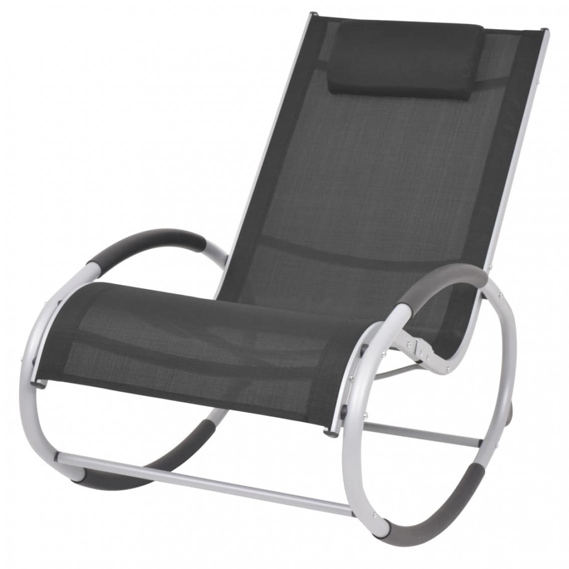 Uco - UCO Chaise à bascule d'extérieur Noir Textilène - Chaises