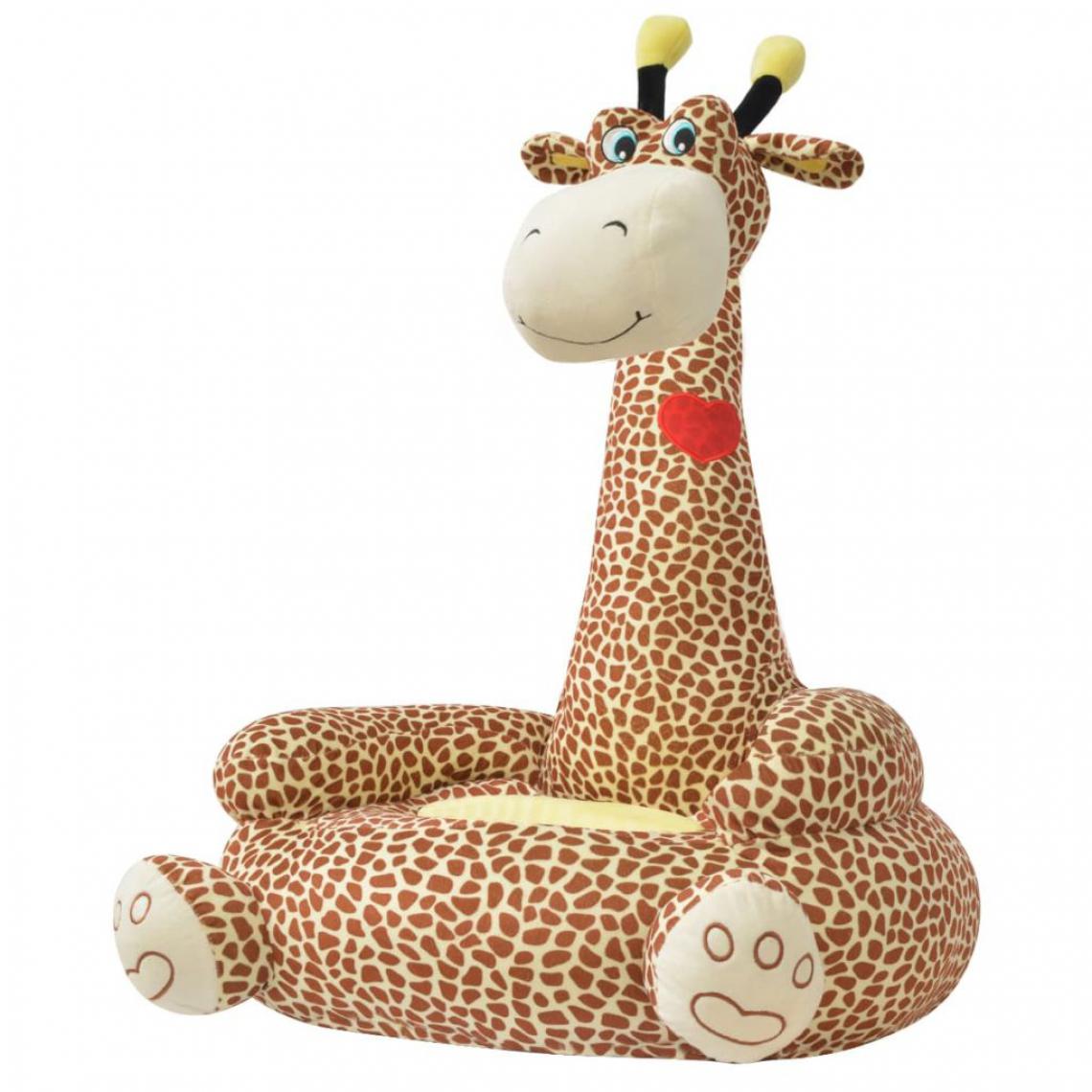 Icaverne - Esthetique Mobilier pour bébés et tout-petits reference Monaco Chaise en peluche pour enfants Girafe Marron - Chaises
