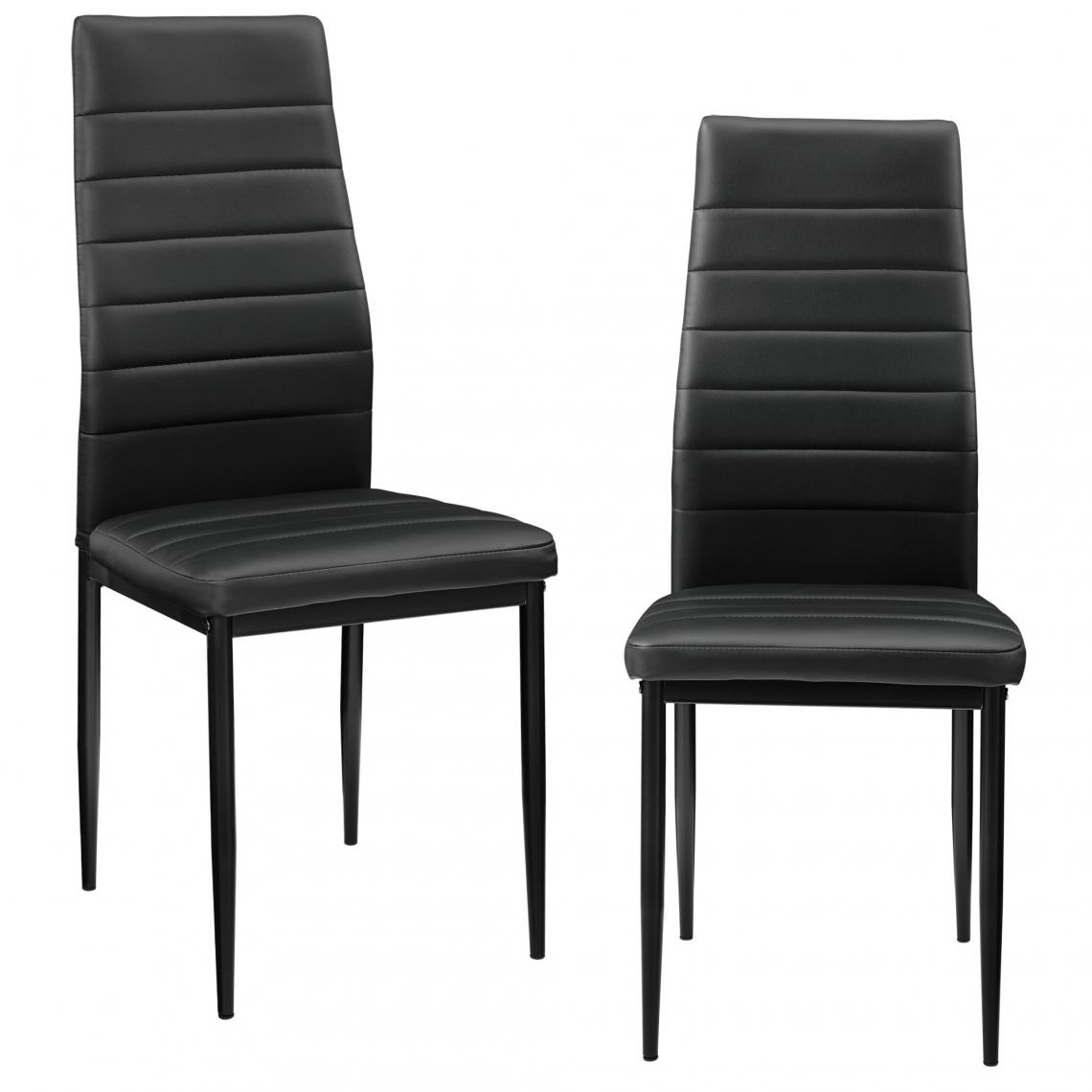 Helloshop26 - Lot de 2 chaises de salle à manger set de sièges empilables 96 cm noir 03_0005744 - Chaises