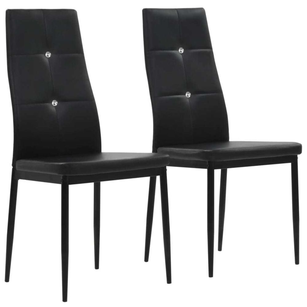 Vidaxl - Chaise de salle à manger 2pcs Cuir artificiel 43x43,5x96cm Noir - Meubles/Fauteuils/Chaises de cuisine et de salle à manger | Noir | Noir - Chaises