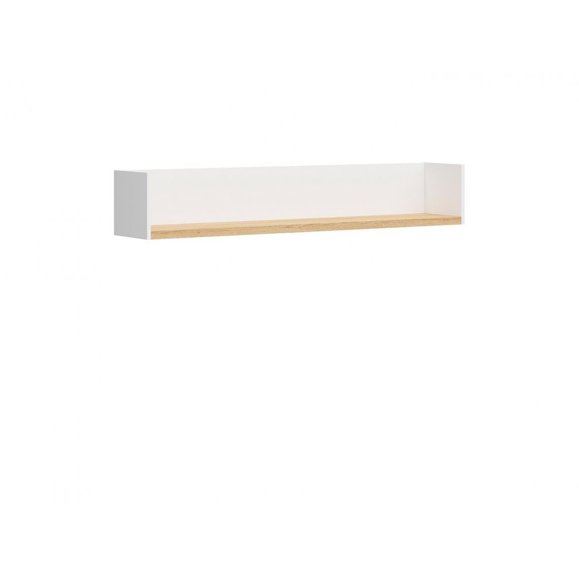 Hucoco - IANNO - Tablette suspendue style scandinave salon/chambre/chambre d'ado - 150x27x25 - Spacieuse - Tablette murale - Blanc - Etagères