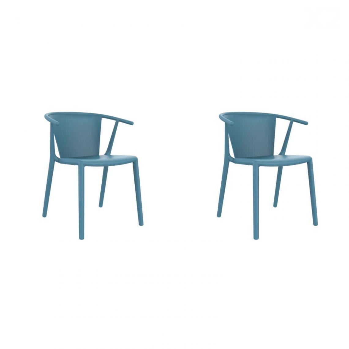 Resol - Set 2 Chaise Steely - RESOL - Bleu RétroFibre de verre, Polypropylène - Chaises