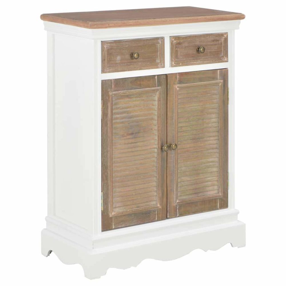 Helloshop26 - Buffet bahut armoire console meuble de rangement blanc 80 cm bois massif 4402214 - Consoles