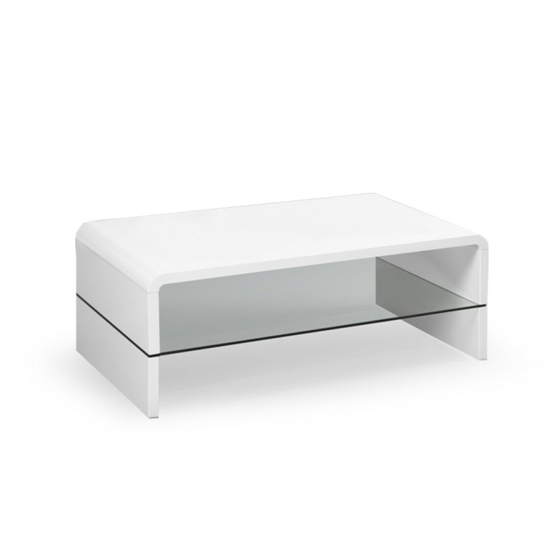 Carellia - Table basse laqué 110 cm x 60 cm x 41 cm - Blanc - Tables basses