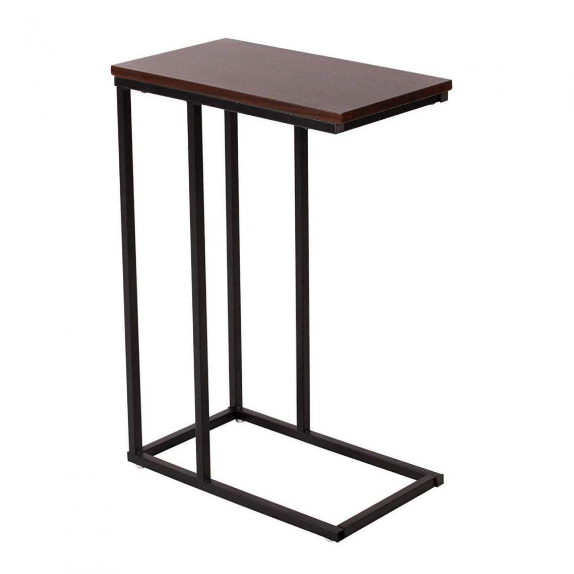 Helloshop26 - Table d'appoint 63,5 cm en métal et bois 19_0000380 - Tables basses