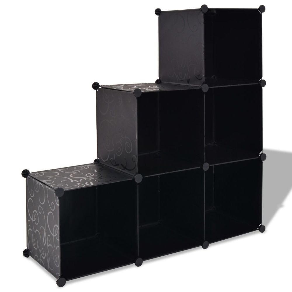 marque generique - Admirable Rangements pour armoires à vêtements reference Suva Organisateur de rangement cube avec 6 compartiments Noir - Etagères