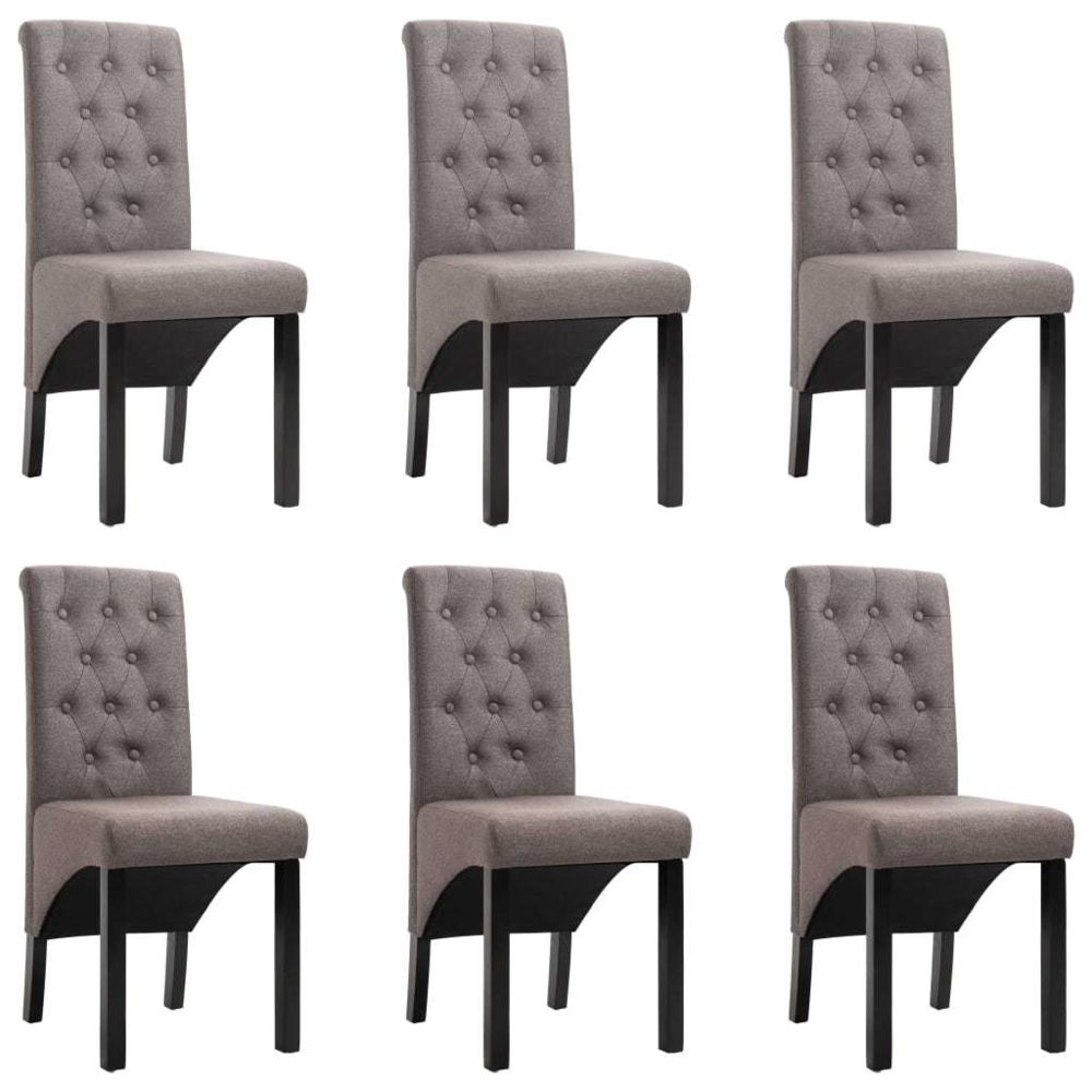 marque generique - Moderne Fauteuils et chaises selection Mbabane Chaises de salle à manger 6 pcs Taupe Tissu - Chaises