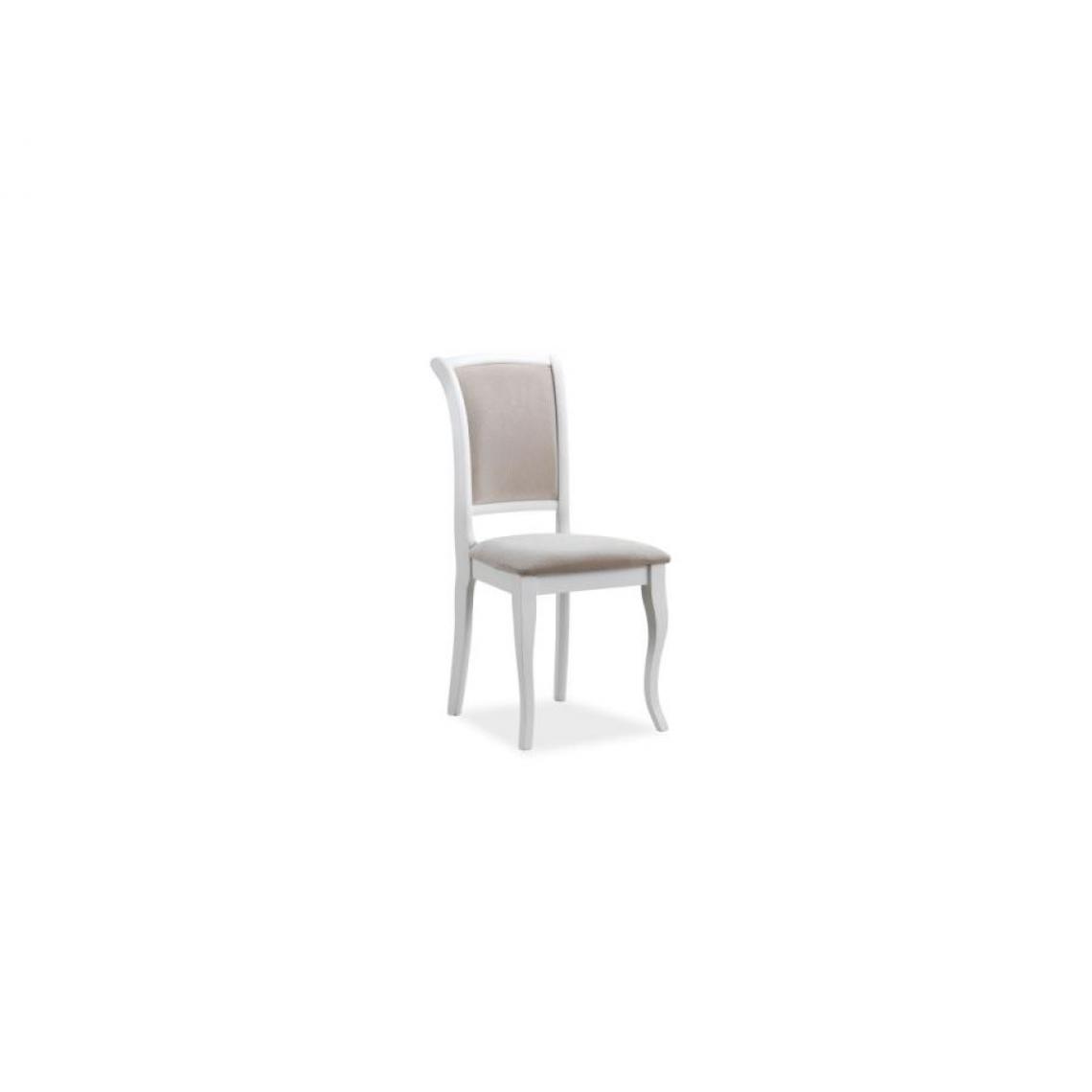 Hucoco - MINIR | Belle chaise style classique salon/salle à manger | Dimensions 96x45x42 cm | Tissu haute qualité | Cadre robuste en bois - Blanc - Chaises