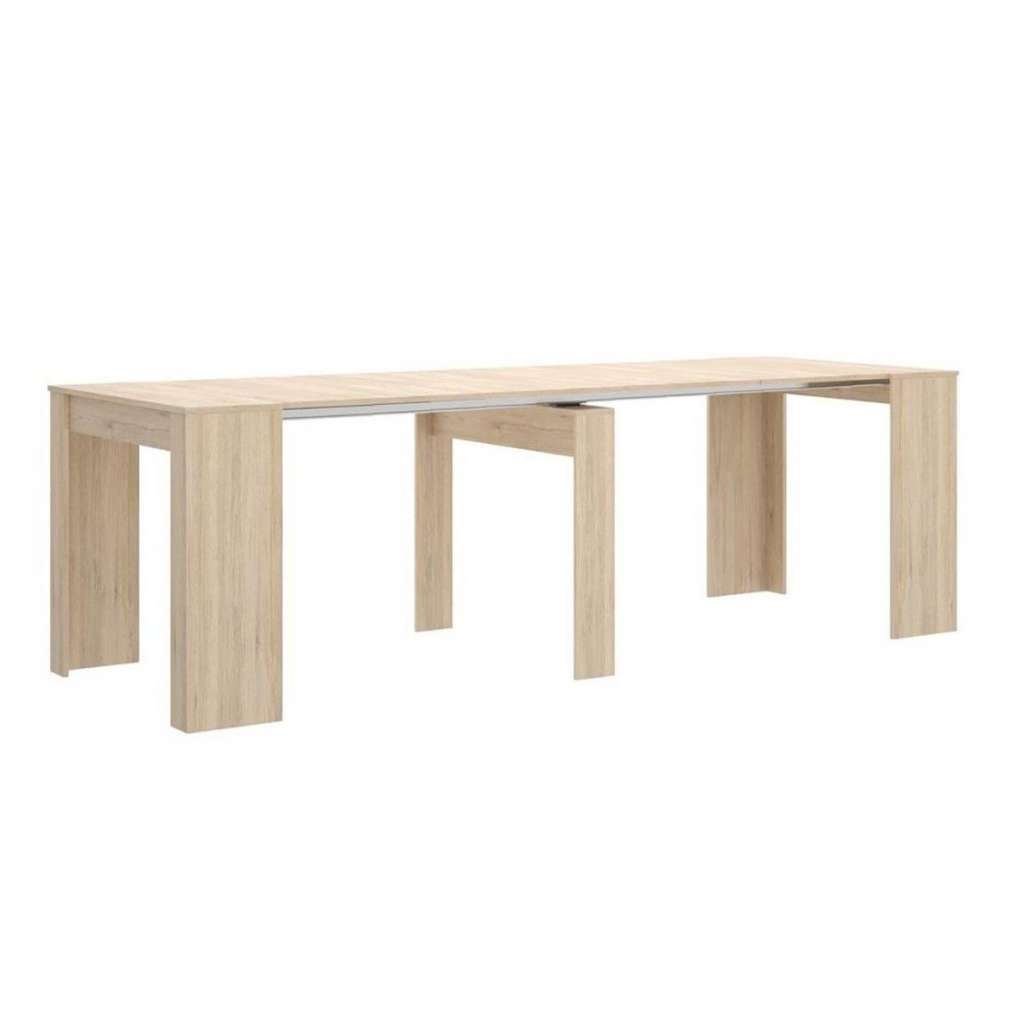 Pegane - Table console extensible en chêne naturel - Longueur 54-239 x Hauteur 77 x Profondeur 90 cm - Consoles