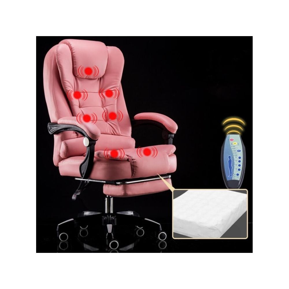 Wewoo - Chaise pivotante d'ascenseur minimaliste moderne de bureau de massage avec siège en acier paresseux rose - Chaises