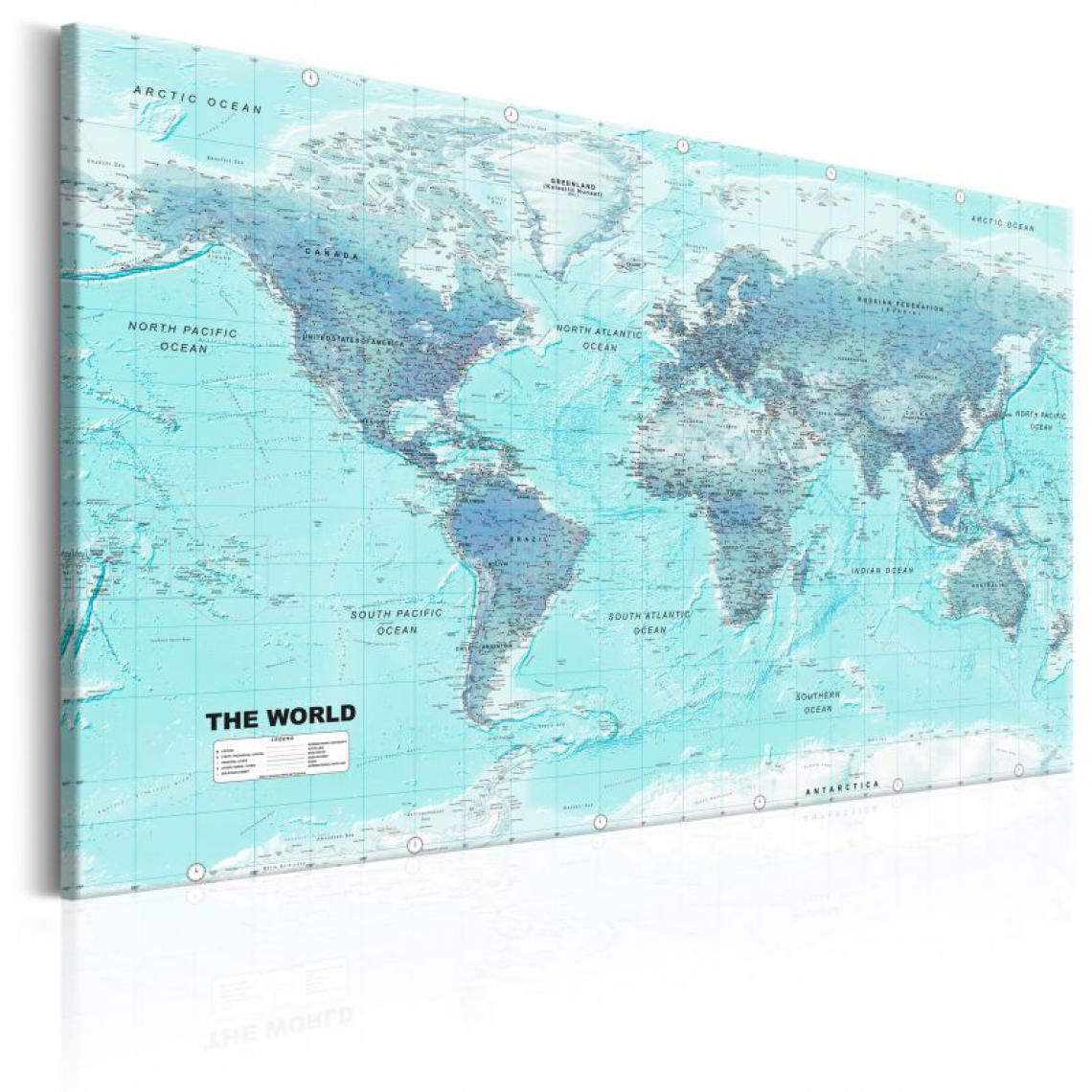 Artgeist - Tableau - World Map: Sky Blue World .Taille : 120x80 - Tableaux, peintures