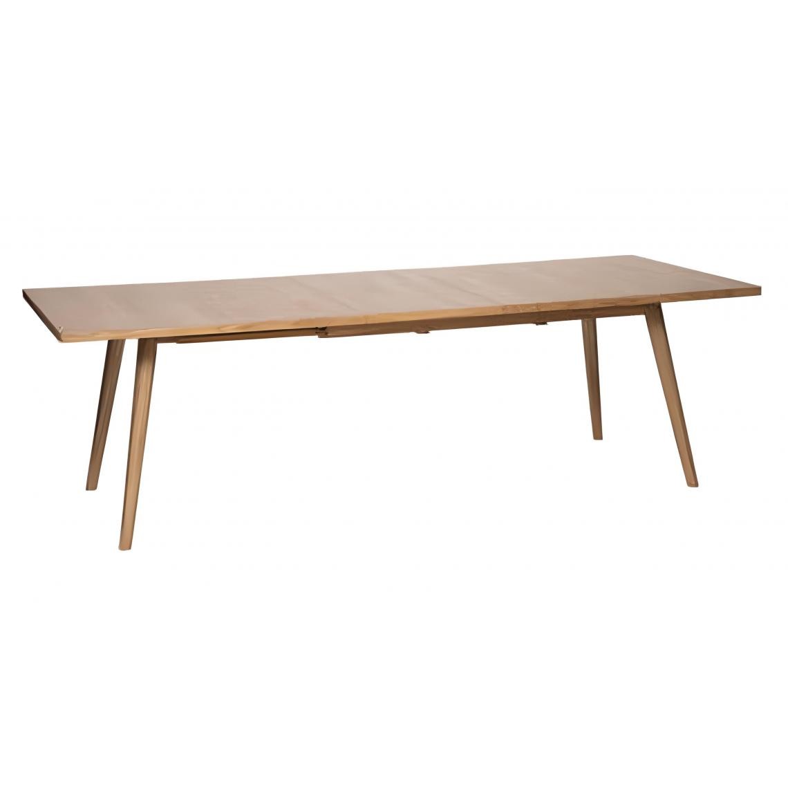 Pegane - Table à manger extensible en bois coloris beige - longueur 200 x profondeur 100 x hauteur 75 cm - Tables à manger