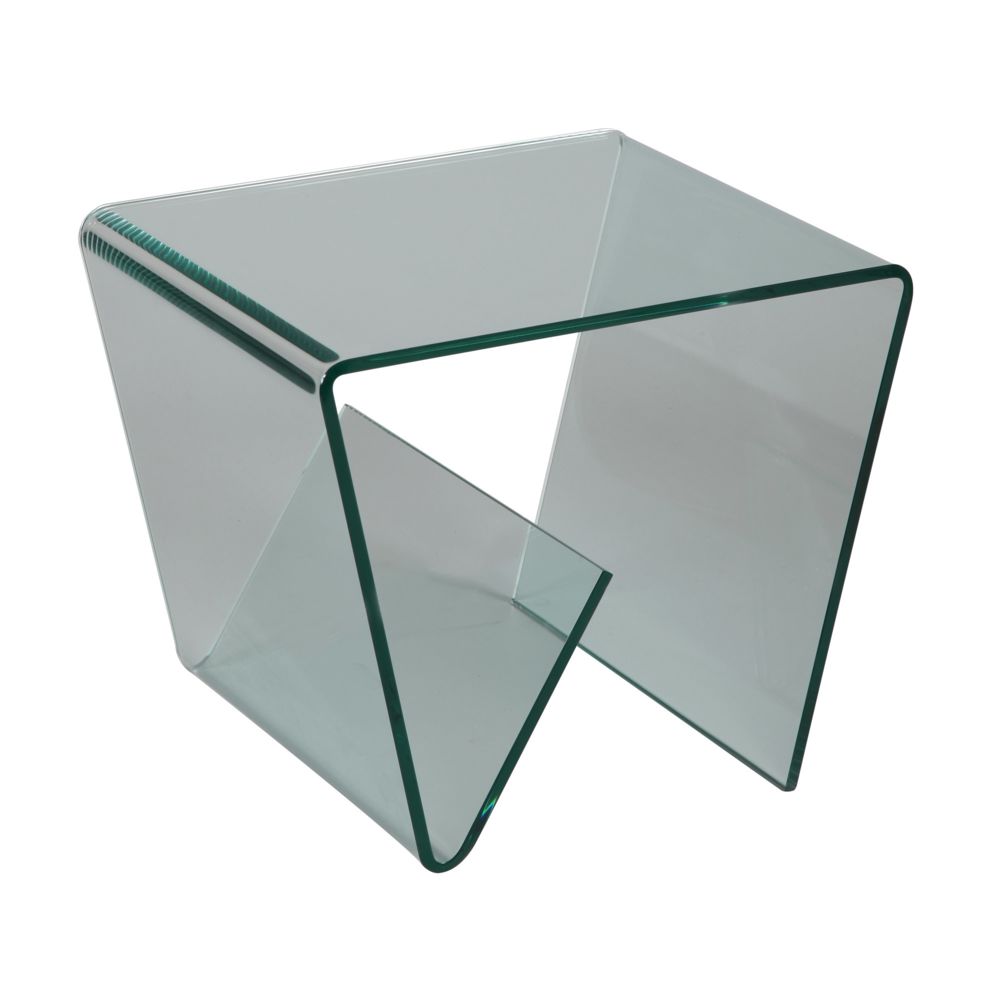 marque generique - Petite table basse porte revues en verre trempé design - Meubles TV, Hi-Fi