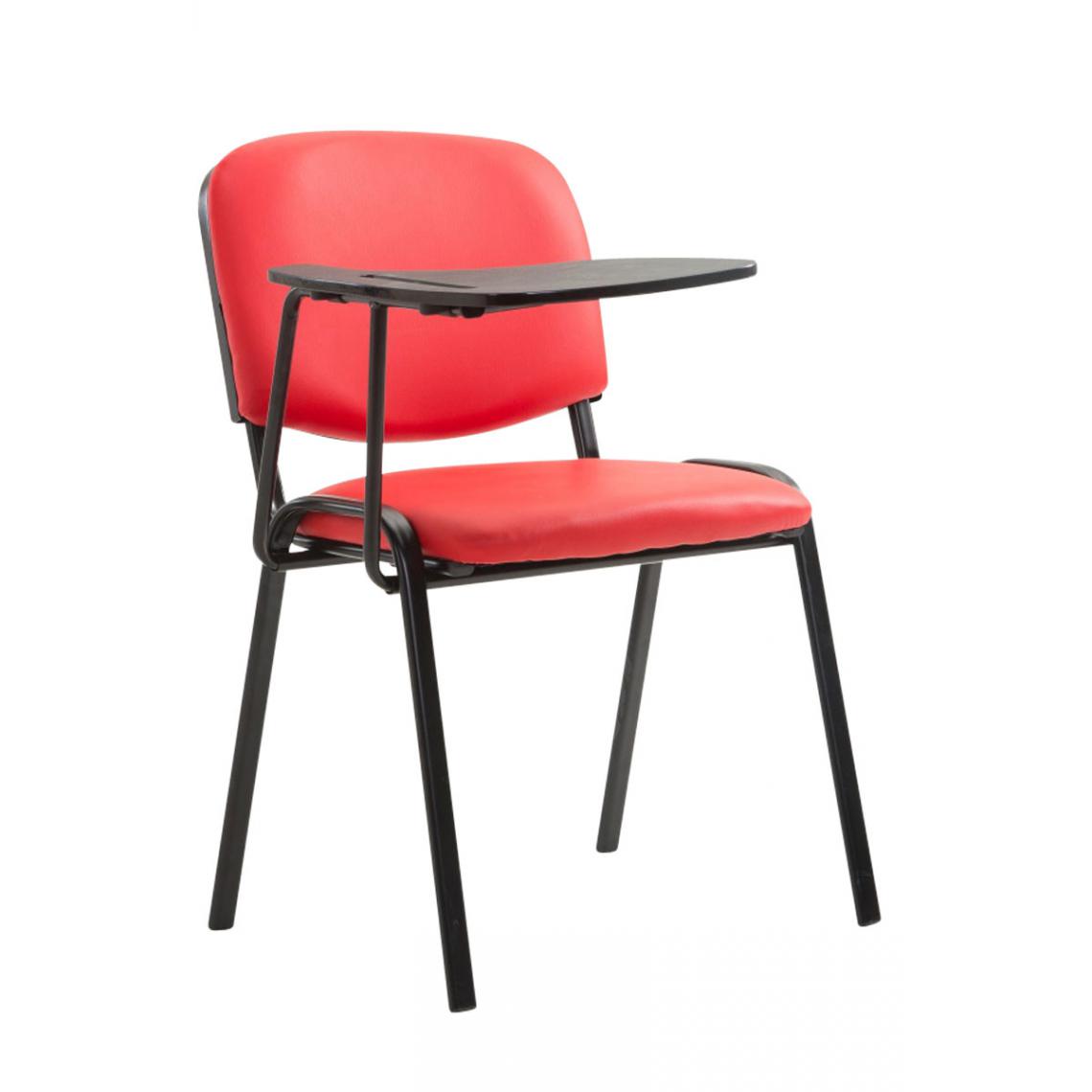 Icaverne - Contemporain Chaise selection Bamako avec table pliante en similicuir couleur rouge - Chaises