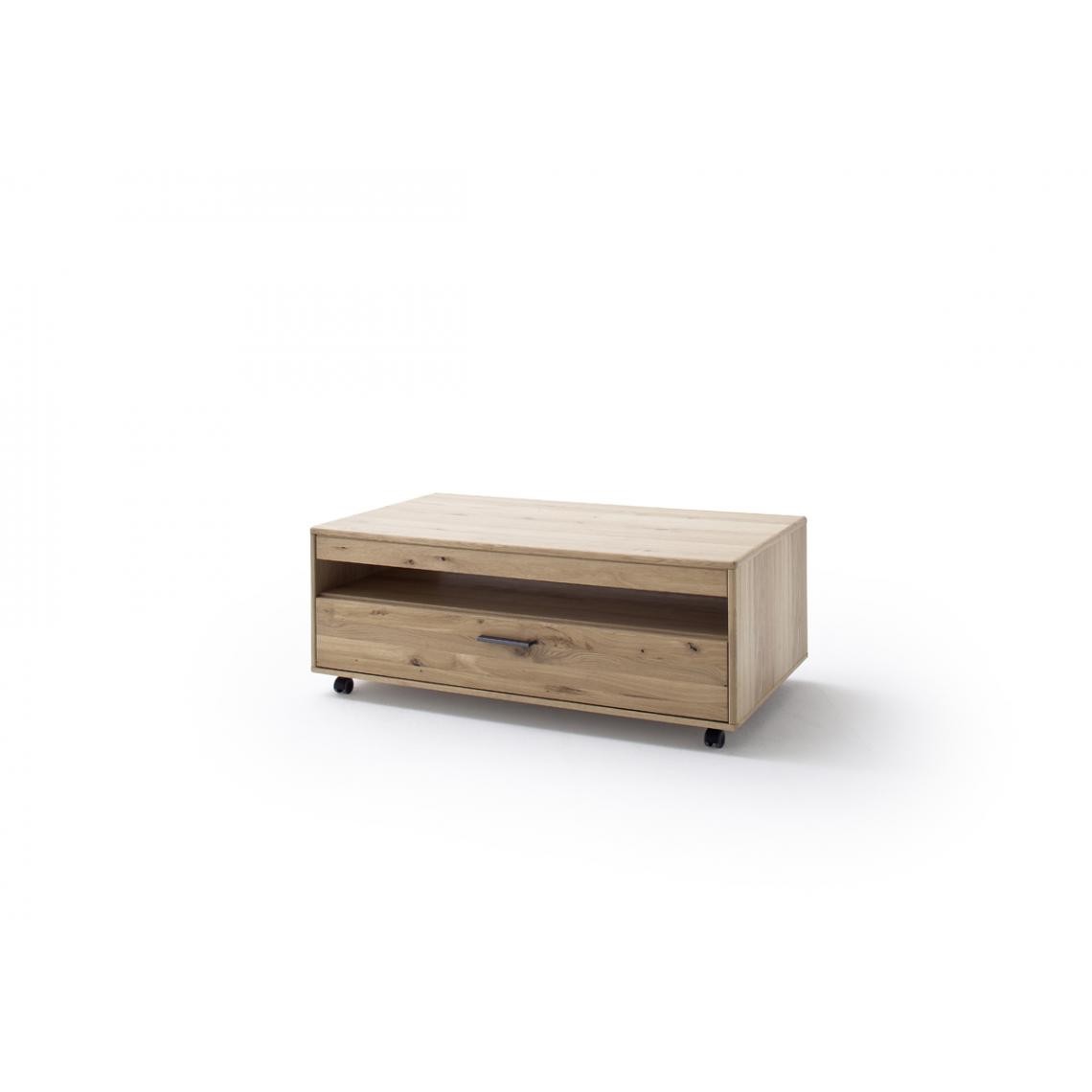 Pegane - Table basse avec tiroir en chêne noueux - L115 x H45 x P65 cm - Tables basses