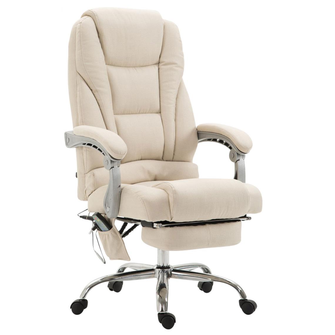 Icaverne - Superbe Chaise de bureau famille Quito tissu avec fonction massage couleur crème - Chaises
