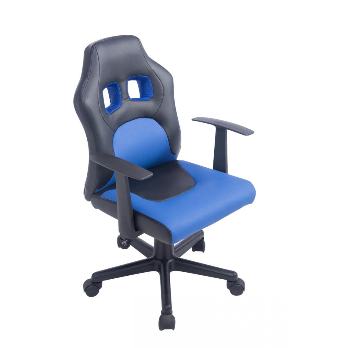 Icaverne - Moderne Chaise de bureau enfant serie Vaduz couleur noir / bleu - Chaises